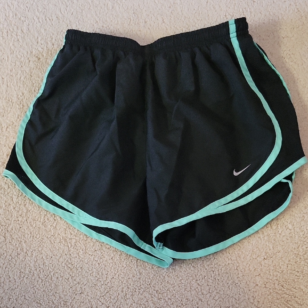 Nike Black and Teal Athletic Shorts